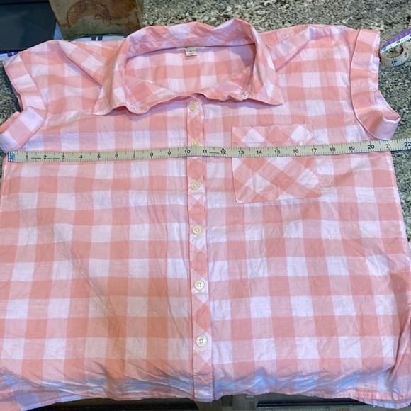 Style & Co Button-up Pink Checkered Camp Shirt size M​ - Picture 10 of 11